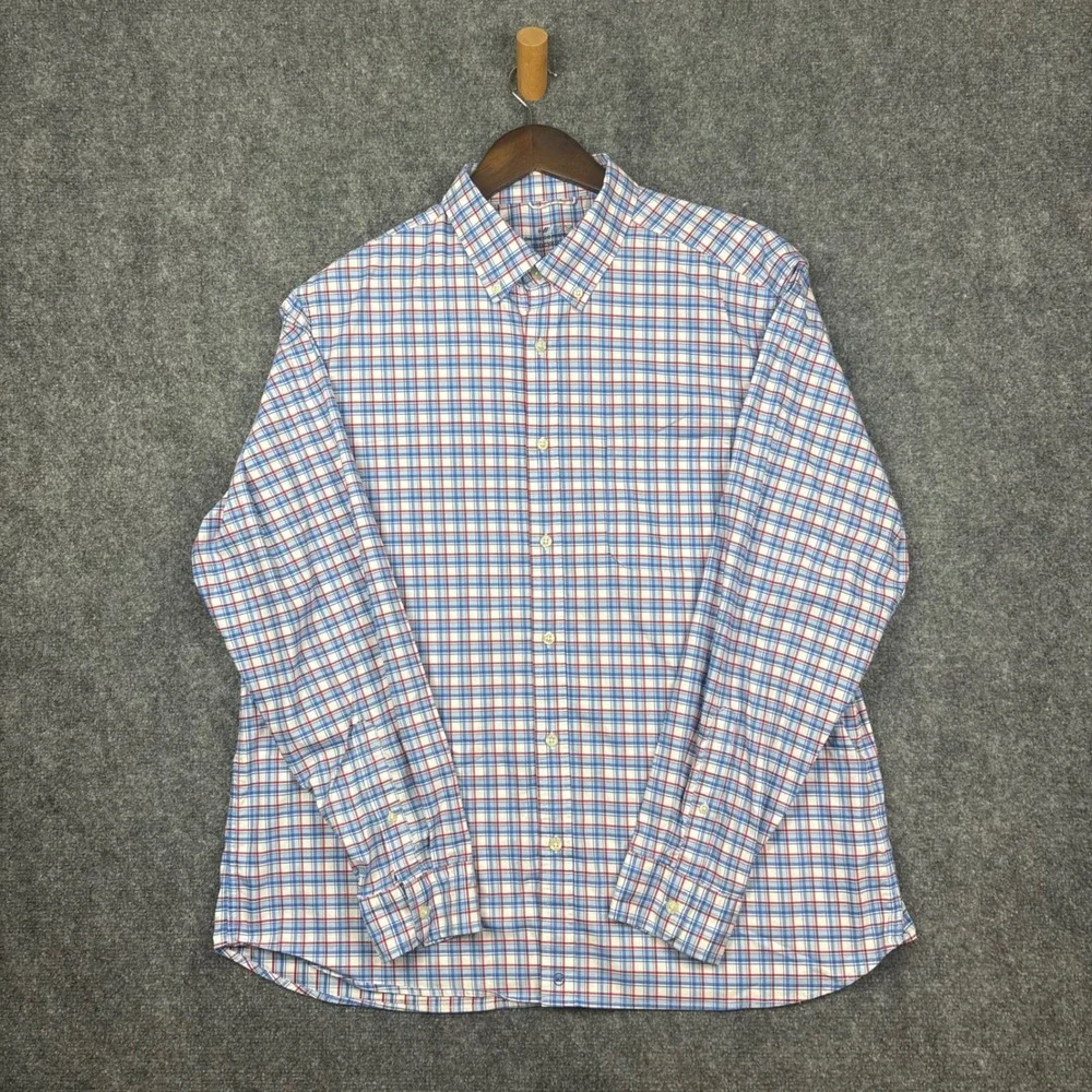 Vineyard Vines Button Down Mens XL Blue Red Plaid OTG Performance Brrr Shirt